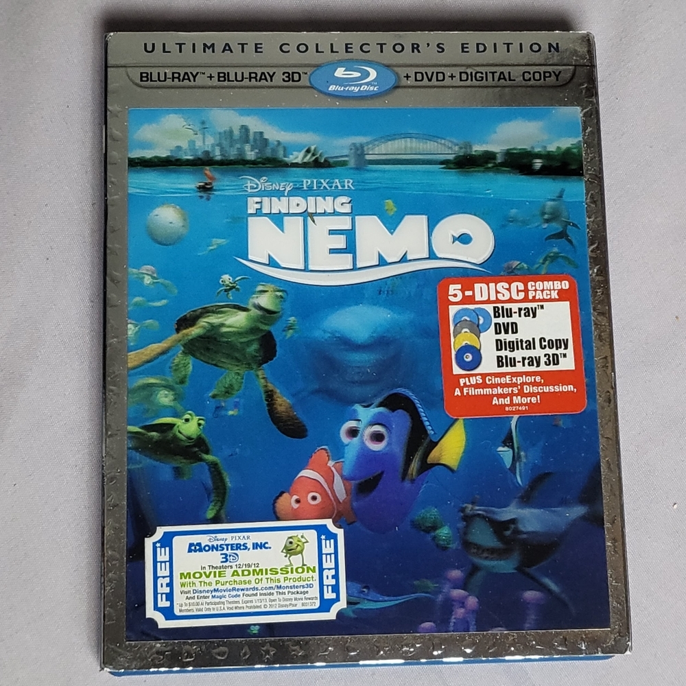 Finding Nemo Ultimate Collector's Edition Blu-Ray+Blu-Ray 3D+ DVD 5 disc set EUC